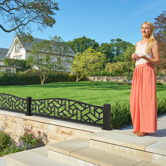 Contour Decorative Fence - 180x40cm Curved Top - with our aluminium posts