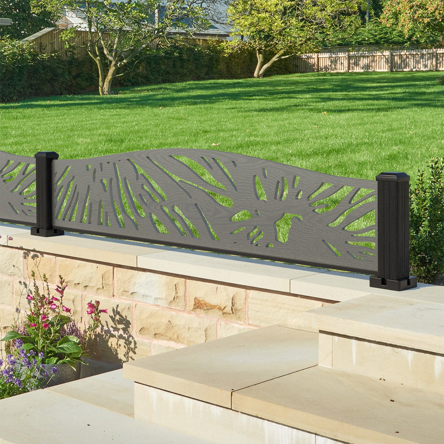 Poppy Decorative Fence - 180x40cm Curved Top - with our composite posts