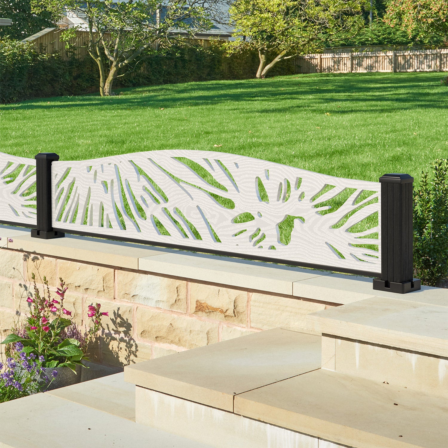 Poppy Decorative Fence - 180x40cm Curved Top - with our composite posts