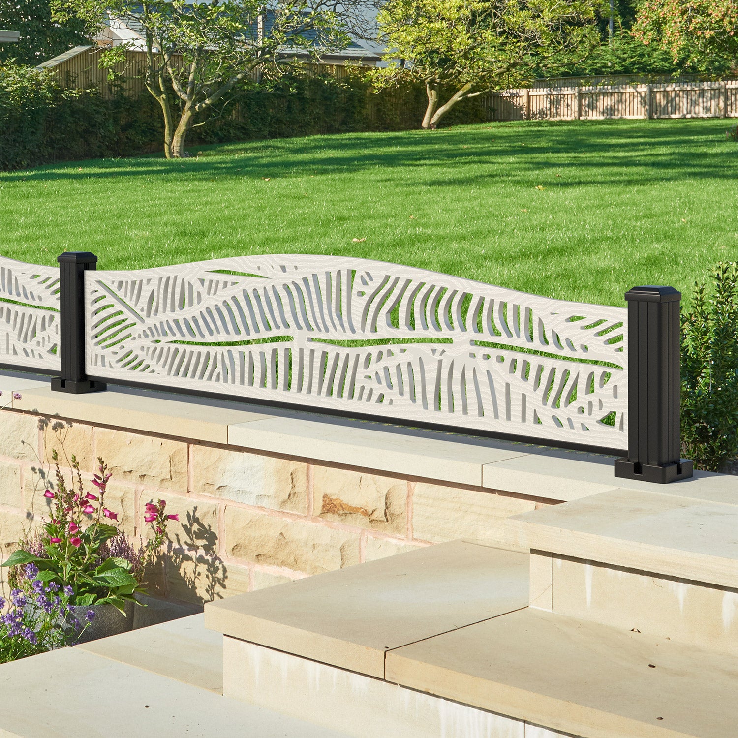 Quill Decorative Fence - 180x40cm Curved Top - with our aluminium posts