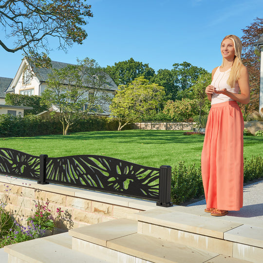 Poppy Decorative Fence - 180x40cm Curved Top - with our aluminium posts