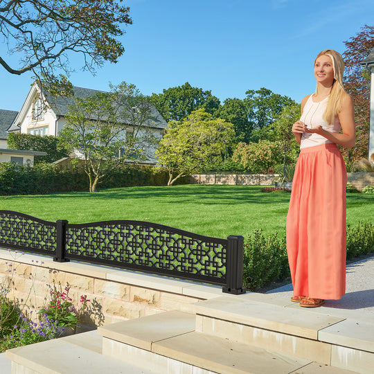 Zaria Decorative Fence - 180x40cm Curved Top - with our composite posts