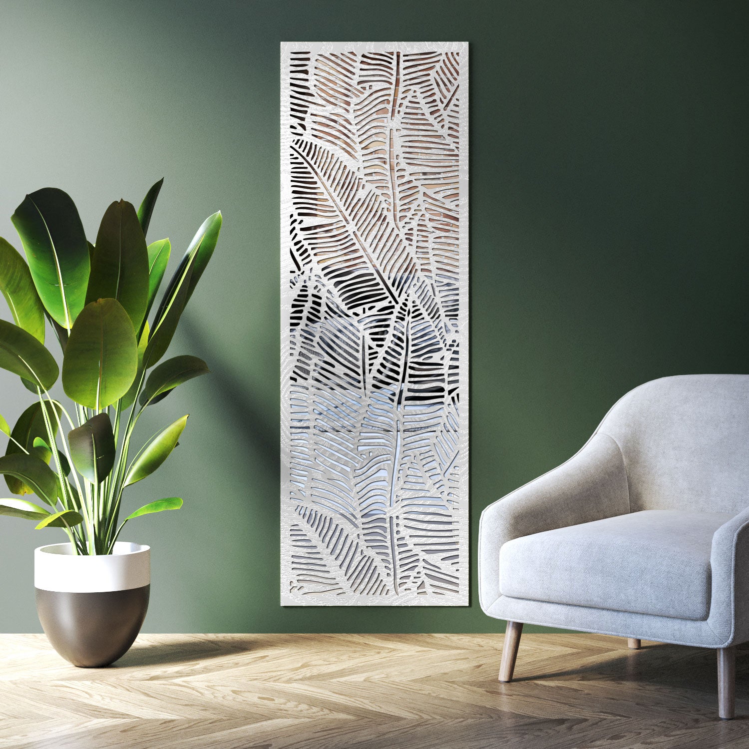 Feather Indoor Decorative mirrored Panel