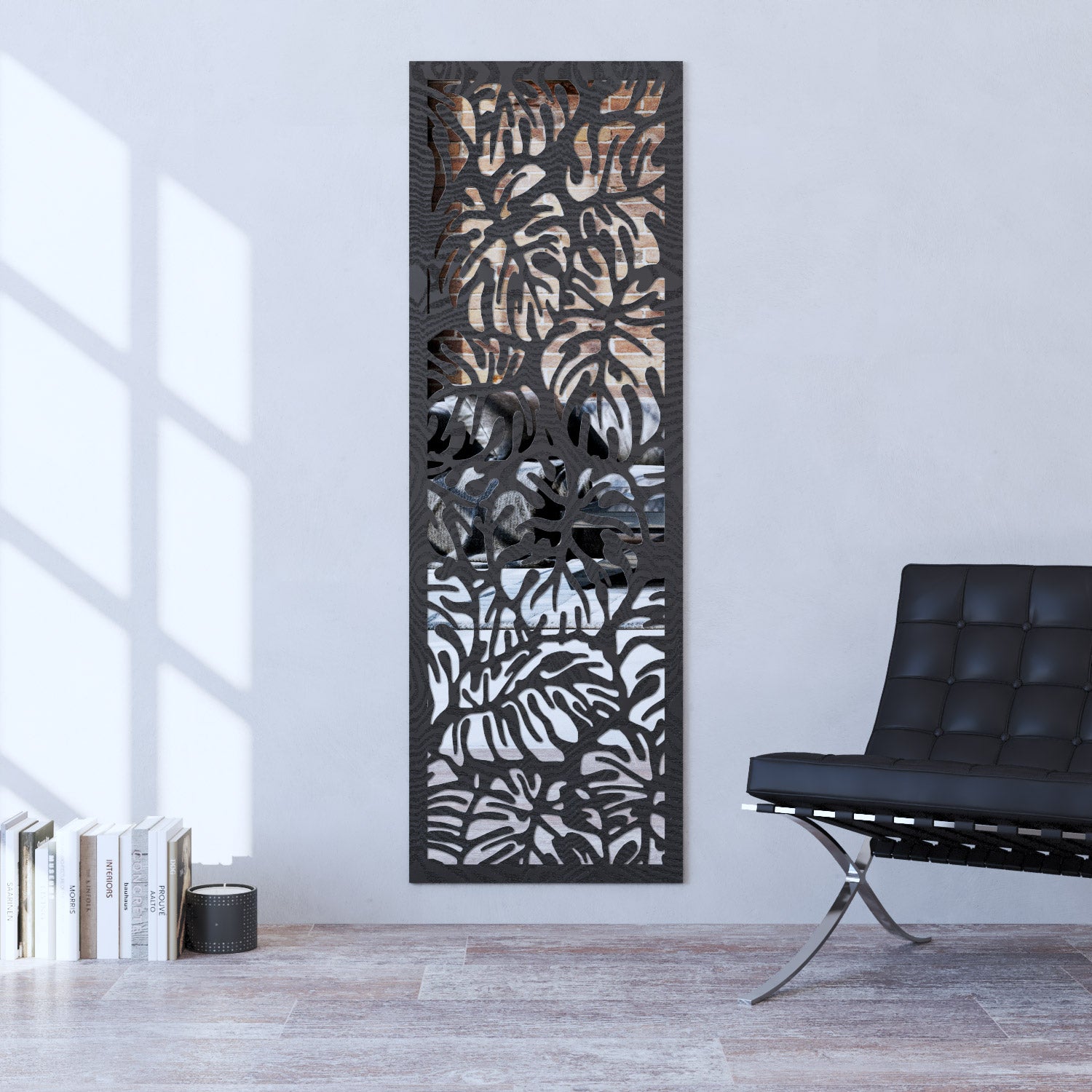 Botanic indoor decorative mirrored panel