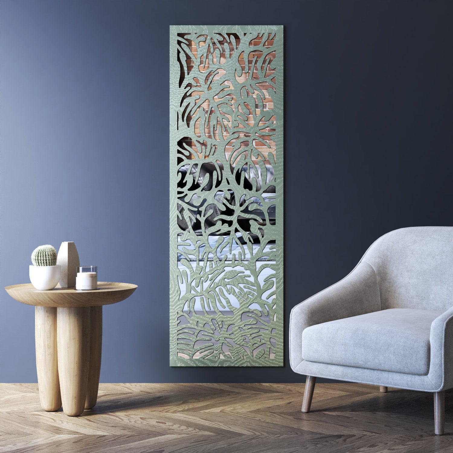 Botanic indoor decorative mirrored panel