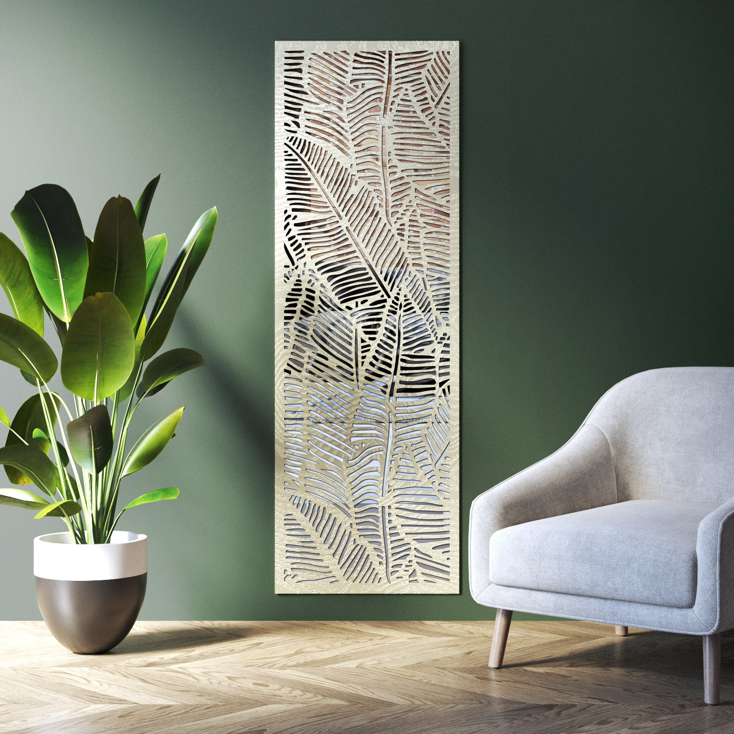 Feather Indoor Decorative mirrored Panel