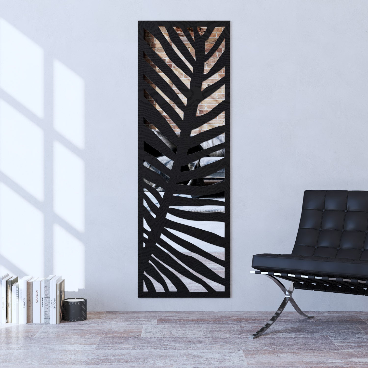 Palm indoor decorative mirrored panel