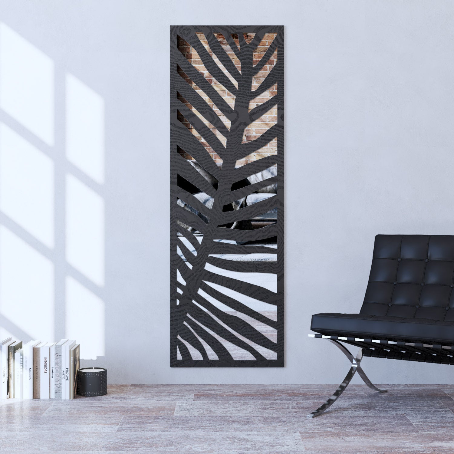 Palm indoor decorative mirrored panel