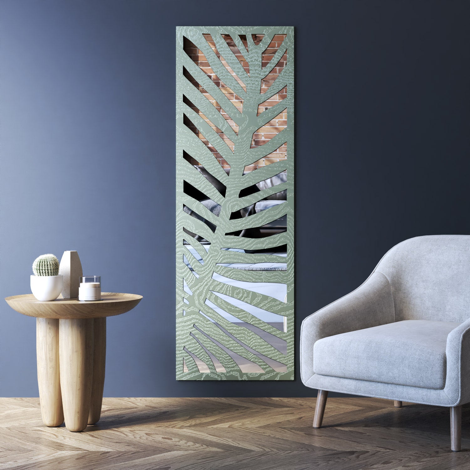 Palm indoor decorative mirrored panel