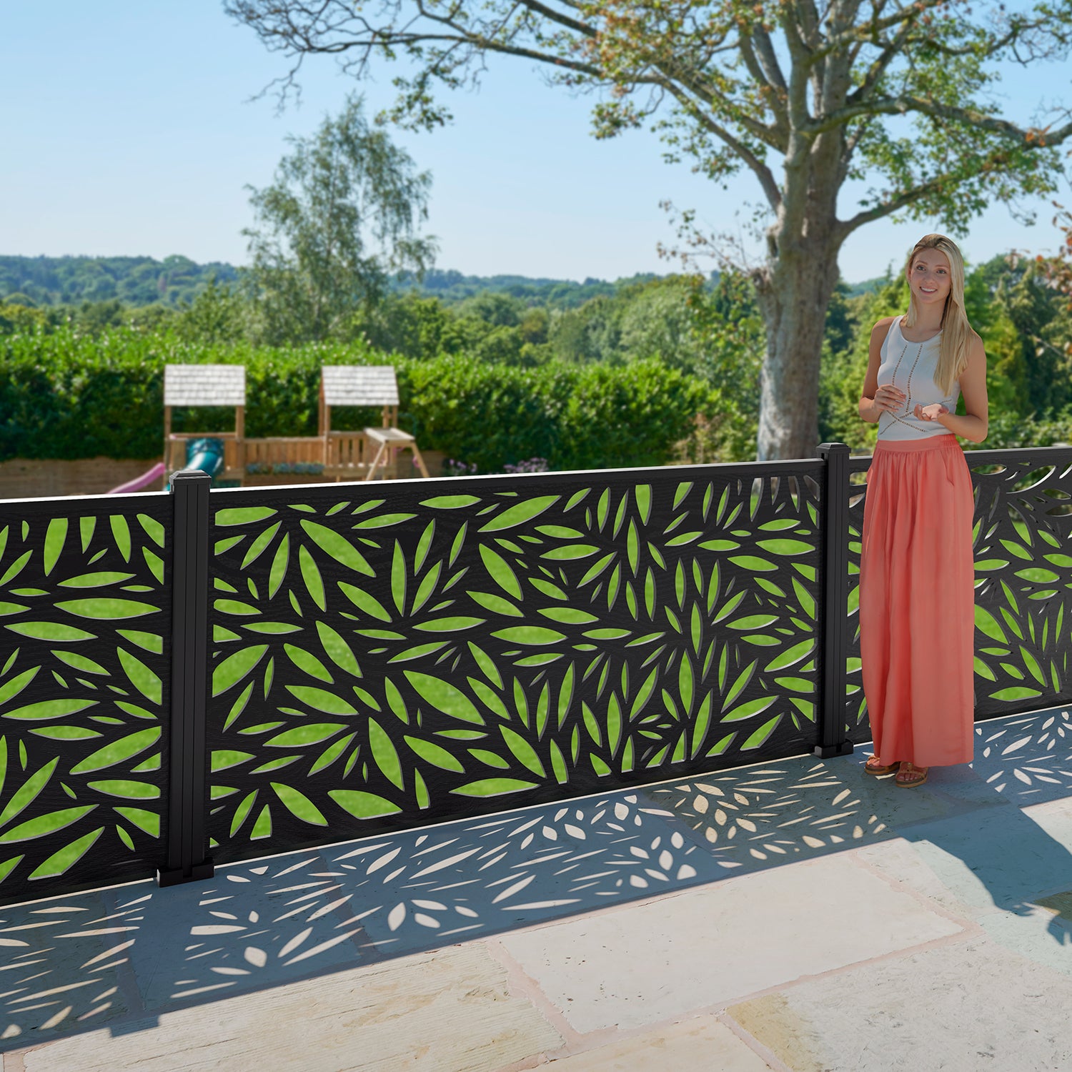 Foliage Decorative Fence - 180x90cm - with our aluminium posts