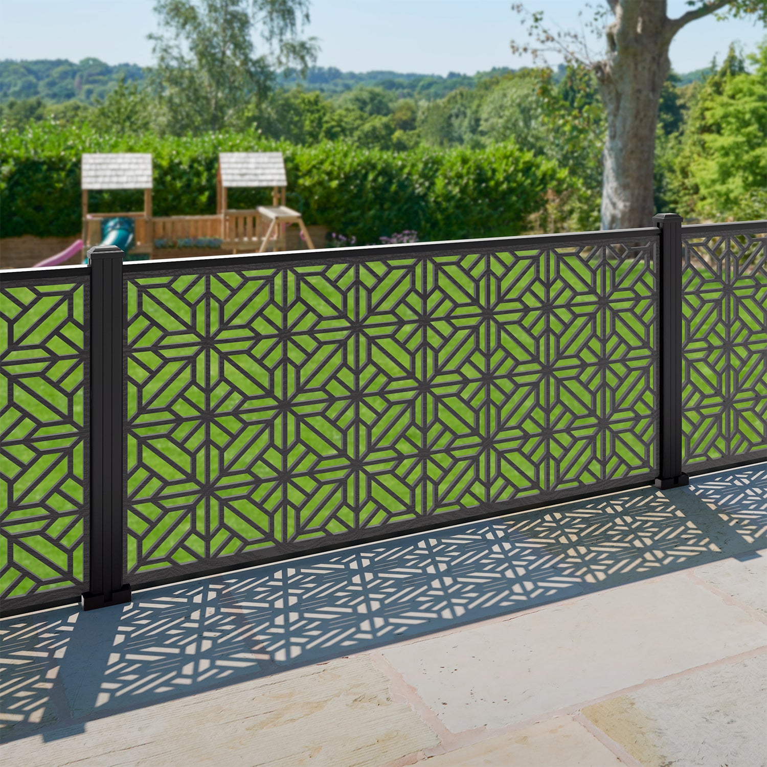 Geo Decorative Fence - 180x90cm - with our aluminium posts