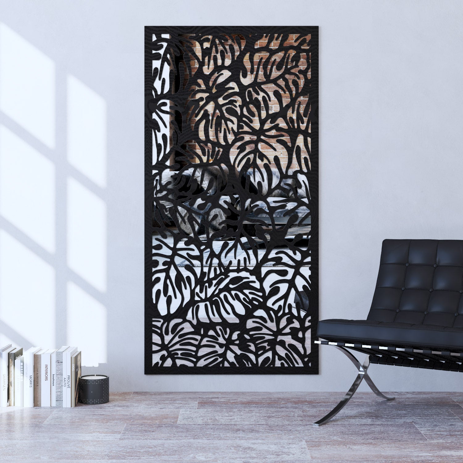 Botanic indoor decorative mirrored panel