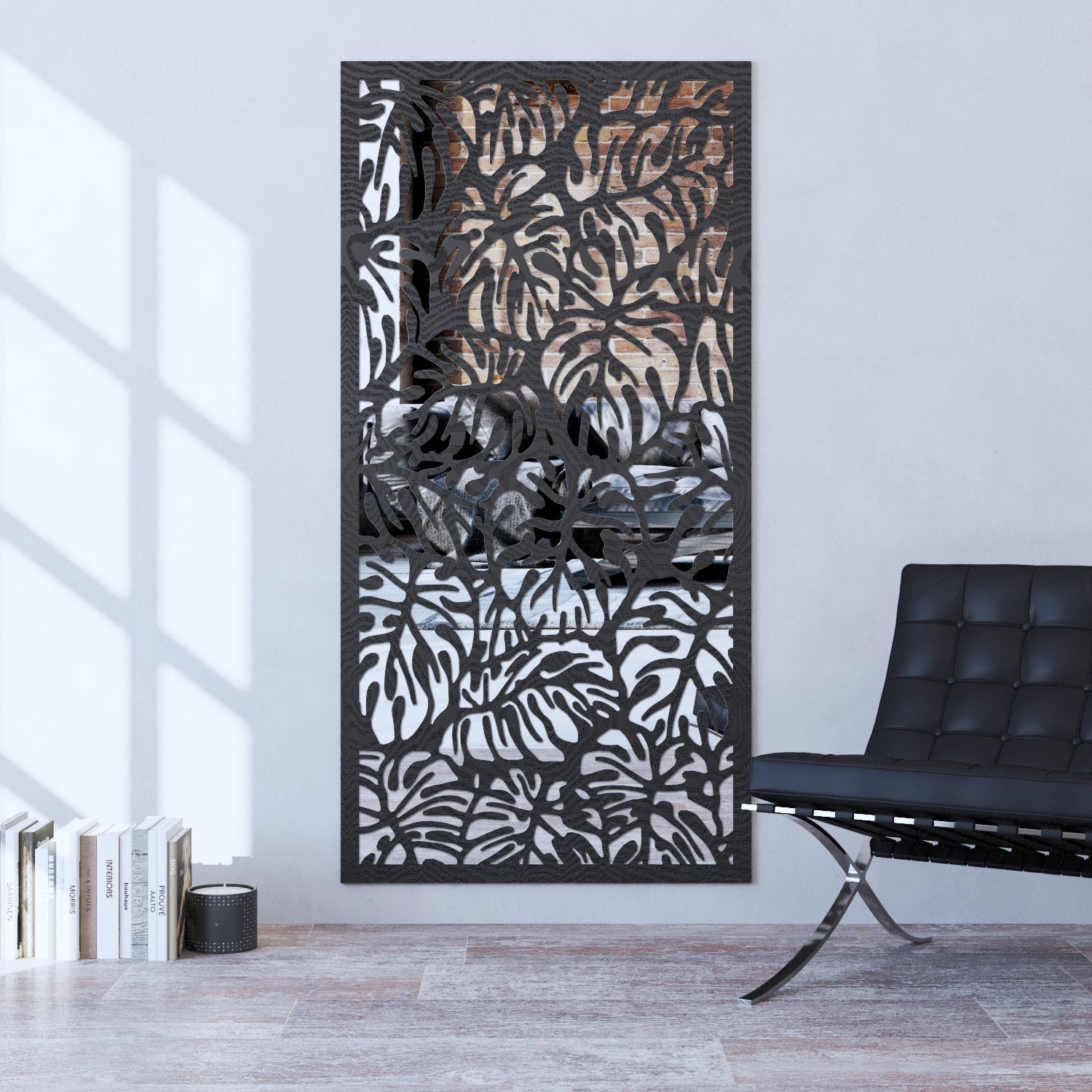 Botanic indoor decorative mirrored panel