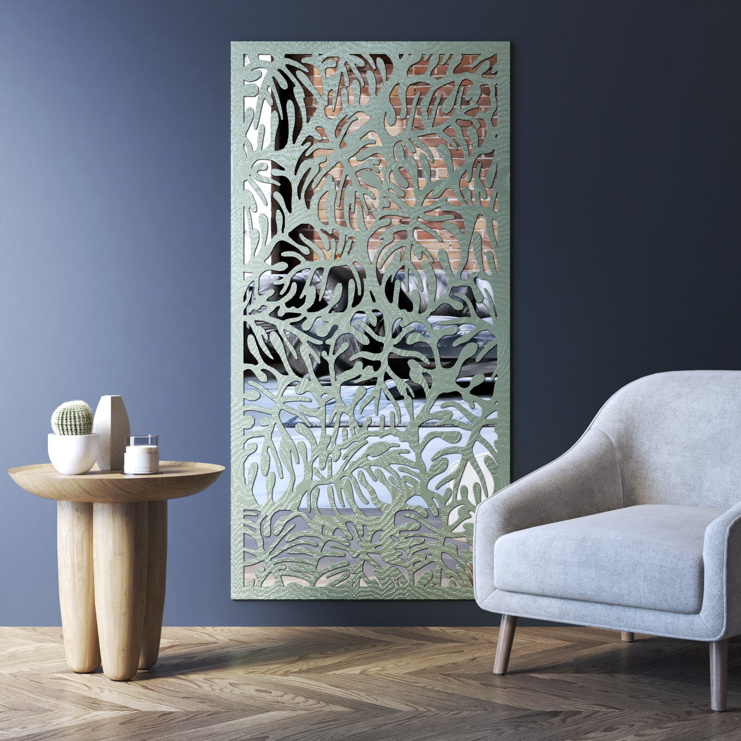 Botanic indoor decorative mirrored panel