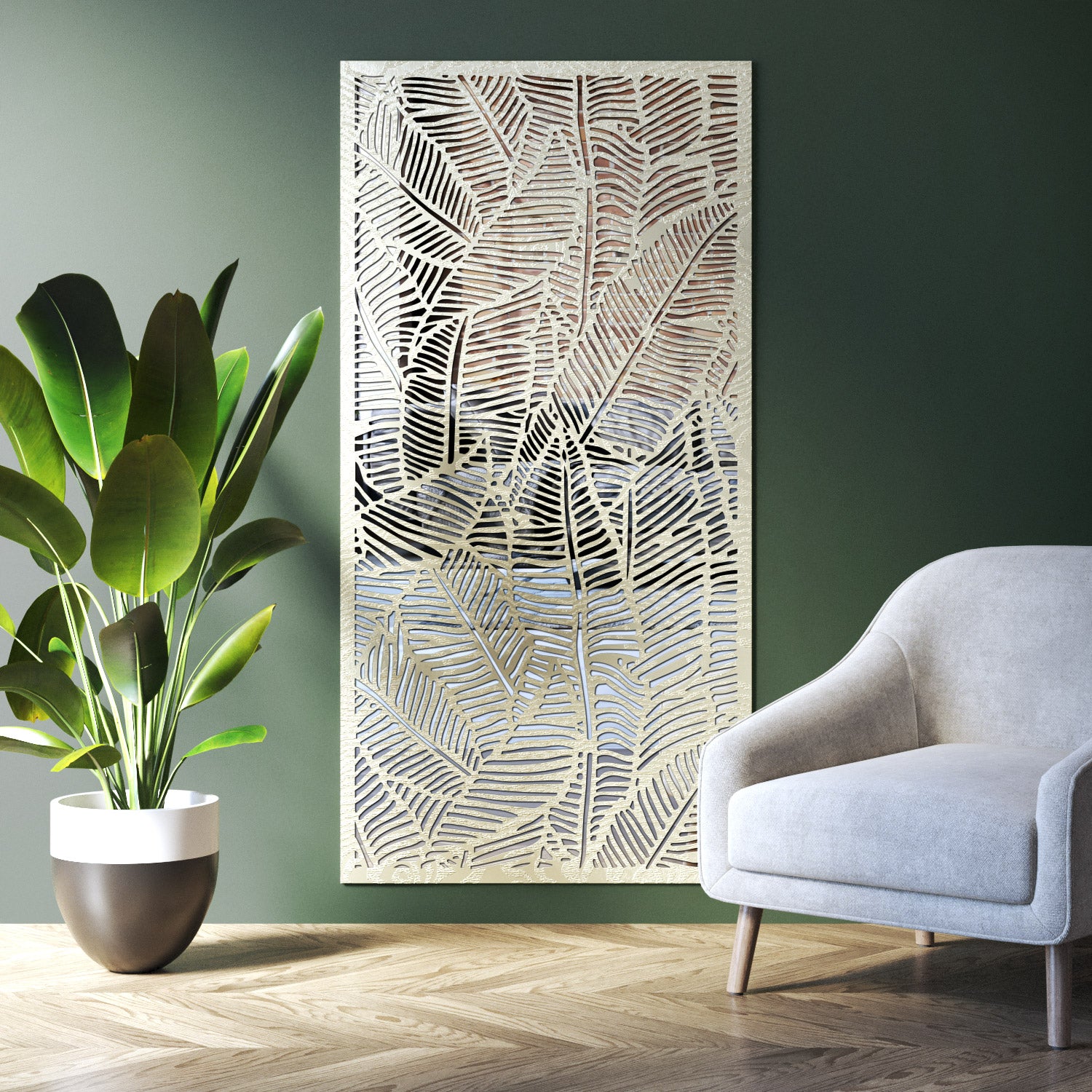 Feather Indoor Decorative mirrored Panel