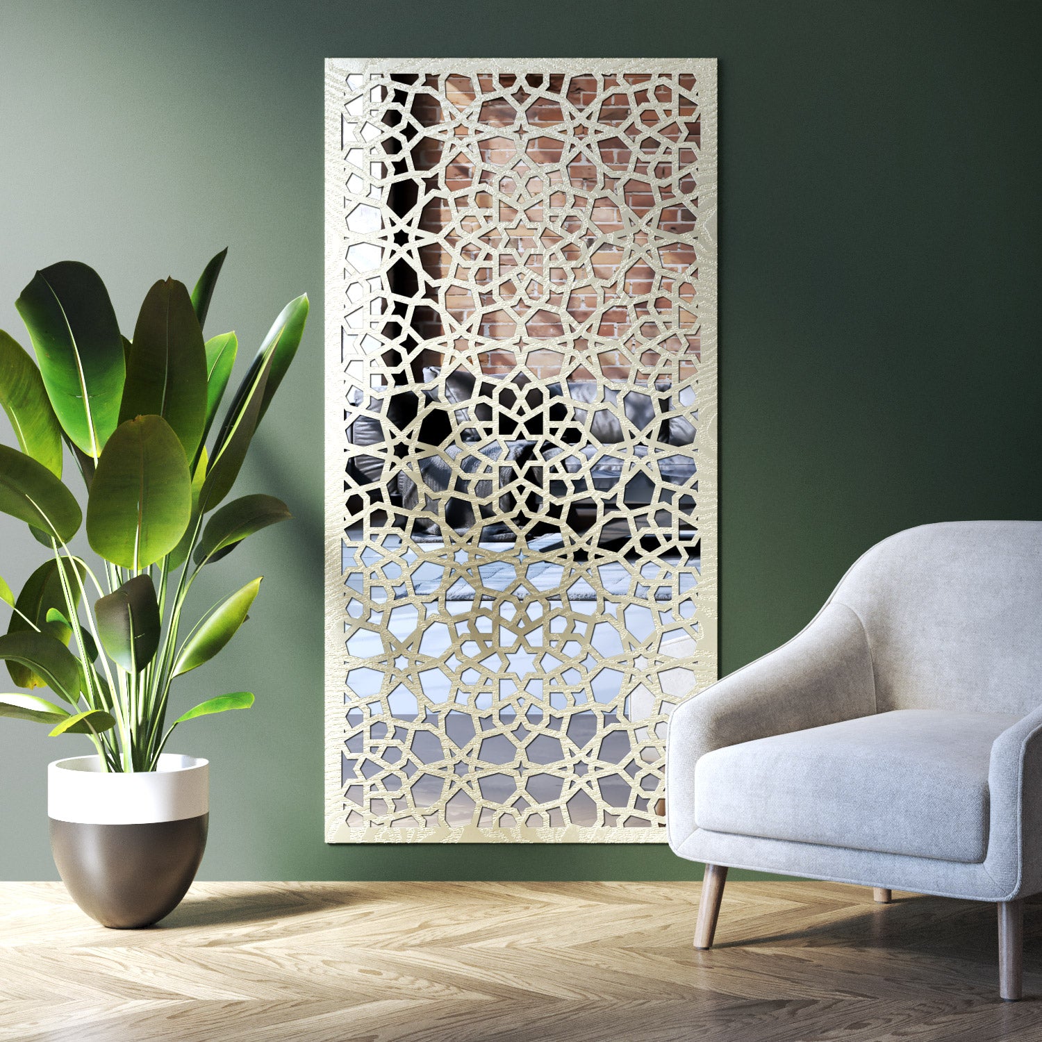 Nazira indoor decorative mirrored panel