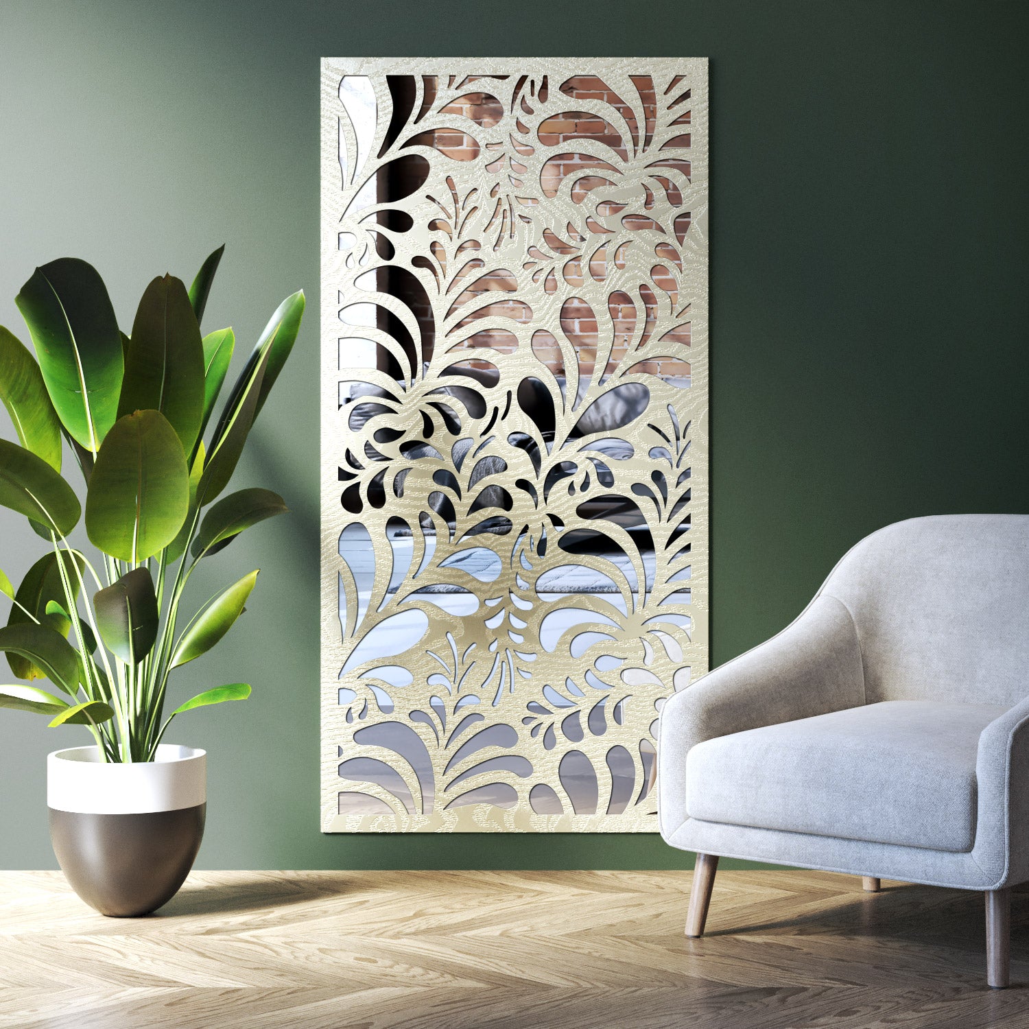 Petal indoor decorative mirrored panel