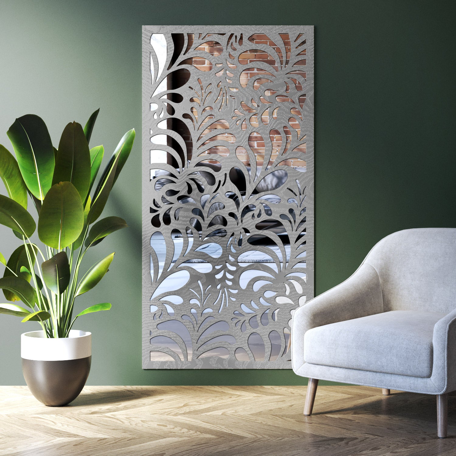 Petal indoor decorative mirrored panel