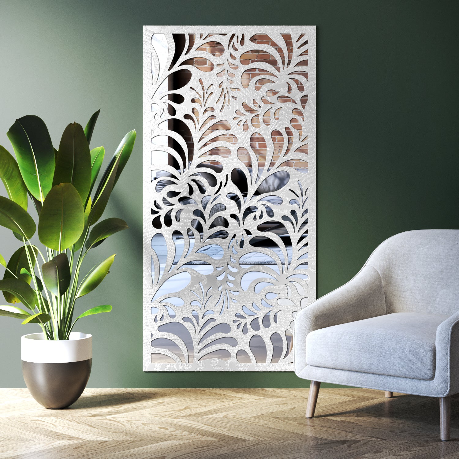 Petal indoor decorative mirrored panel