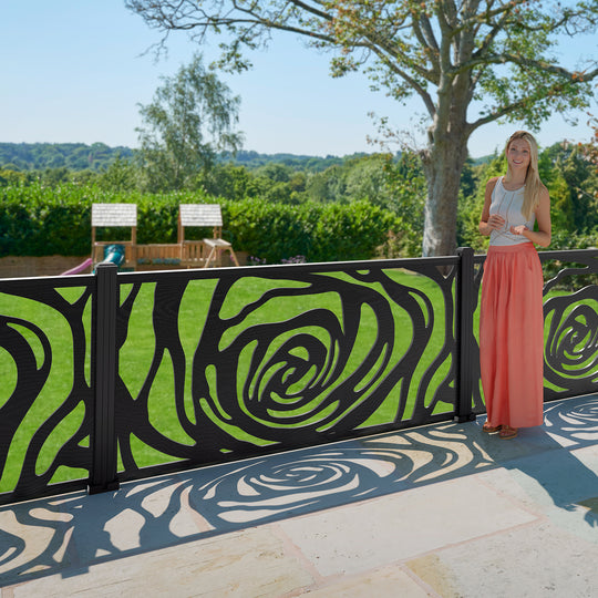 Roses Decorative Fence - 180x90cm - with our composite posts