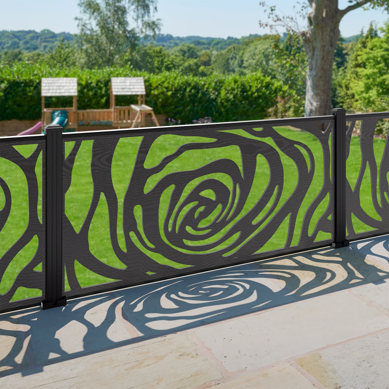 Roses Decorative Fence - 180x90cm - with our aluminium posts