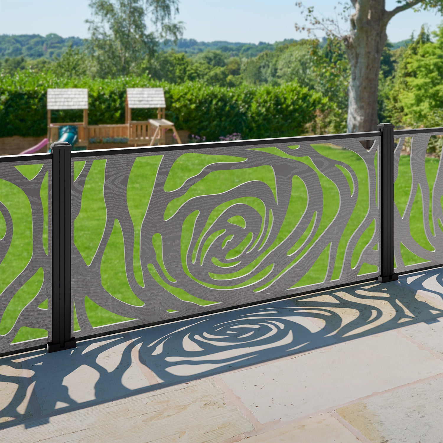 Roses Decorative Fence - 180x90cm - with our aluminium posts