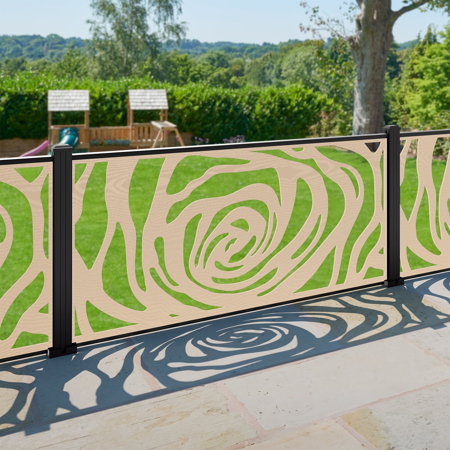 Roses Decorative Fence - 180x90cm - with our aluminium posts