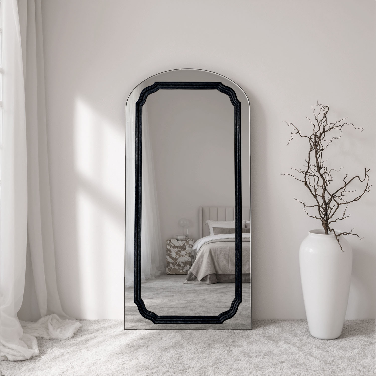 Lumiere Frame Within Arched Full-Length Leaner Mirror