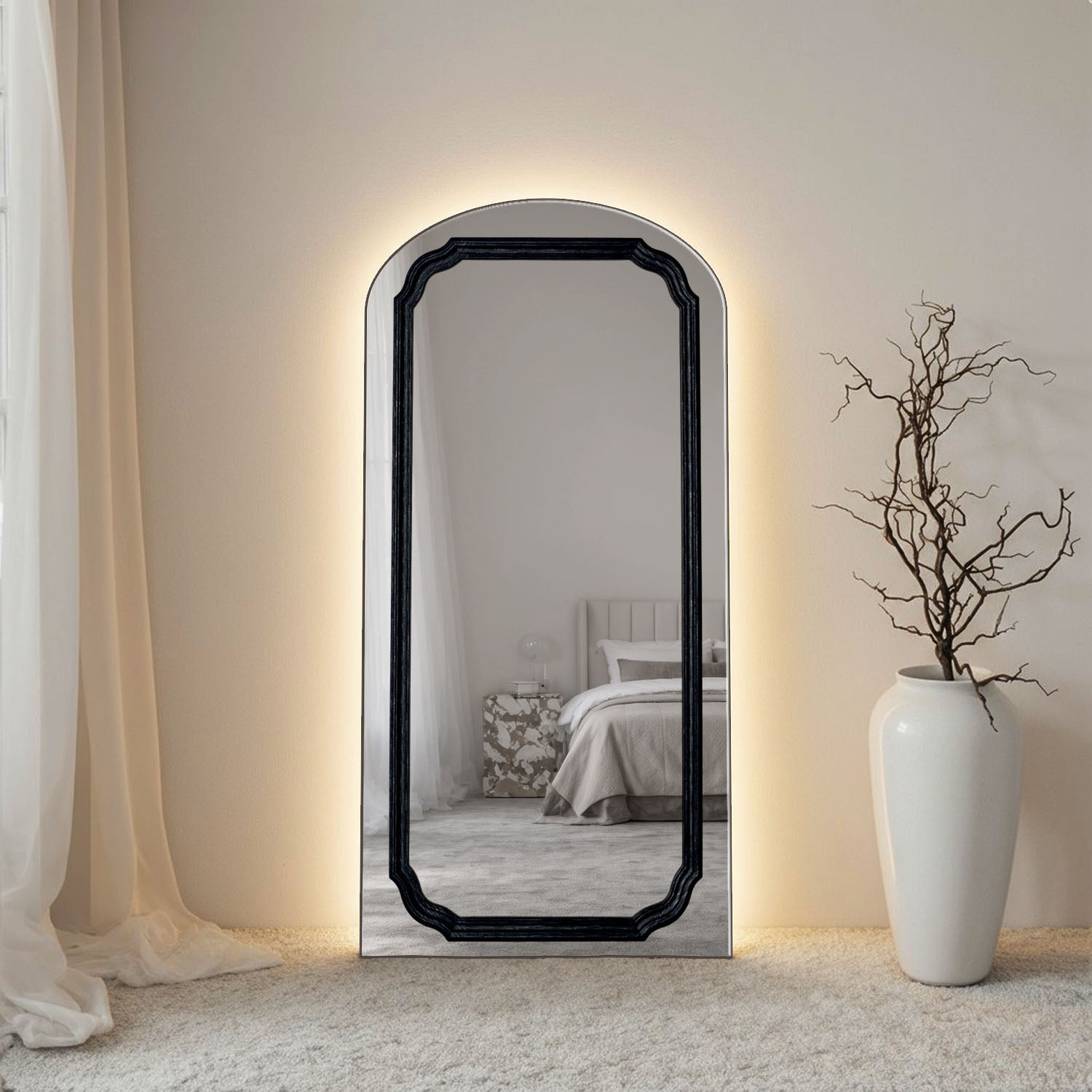 Lumiere Frame Within Arched Full-Length Leaner Mirror