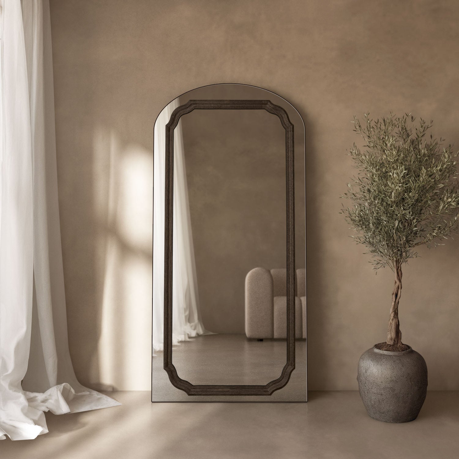 Lumiere Frame Within Arched Full-Length Leaner Mirror