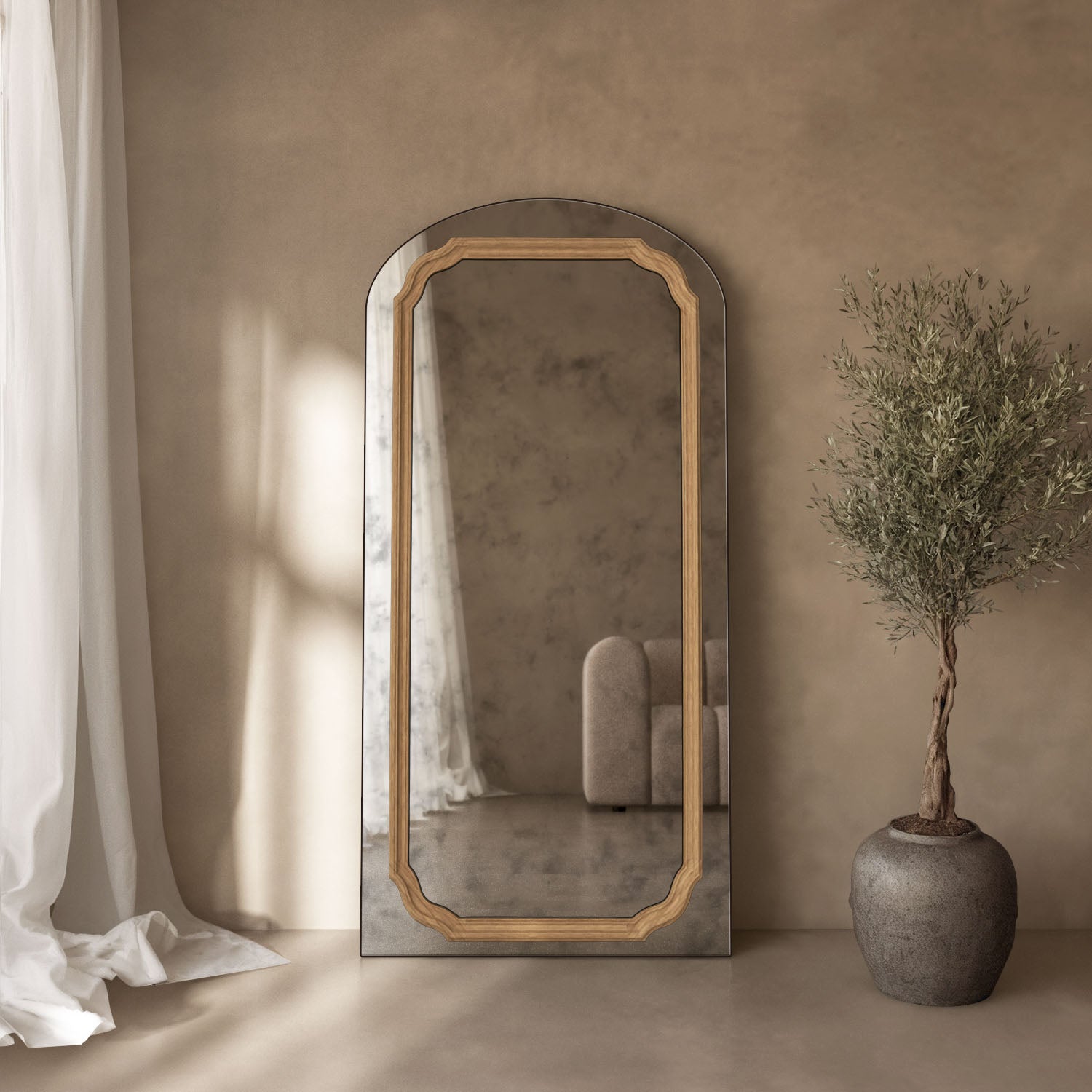 Lumiere Frame Within Arched Full-Length Leaner Mirror