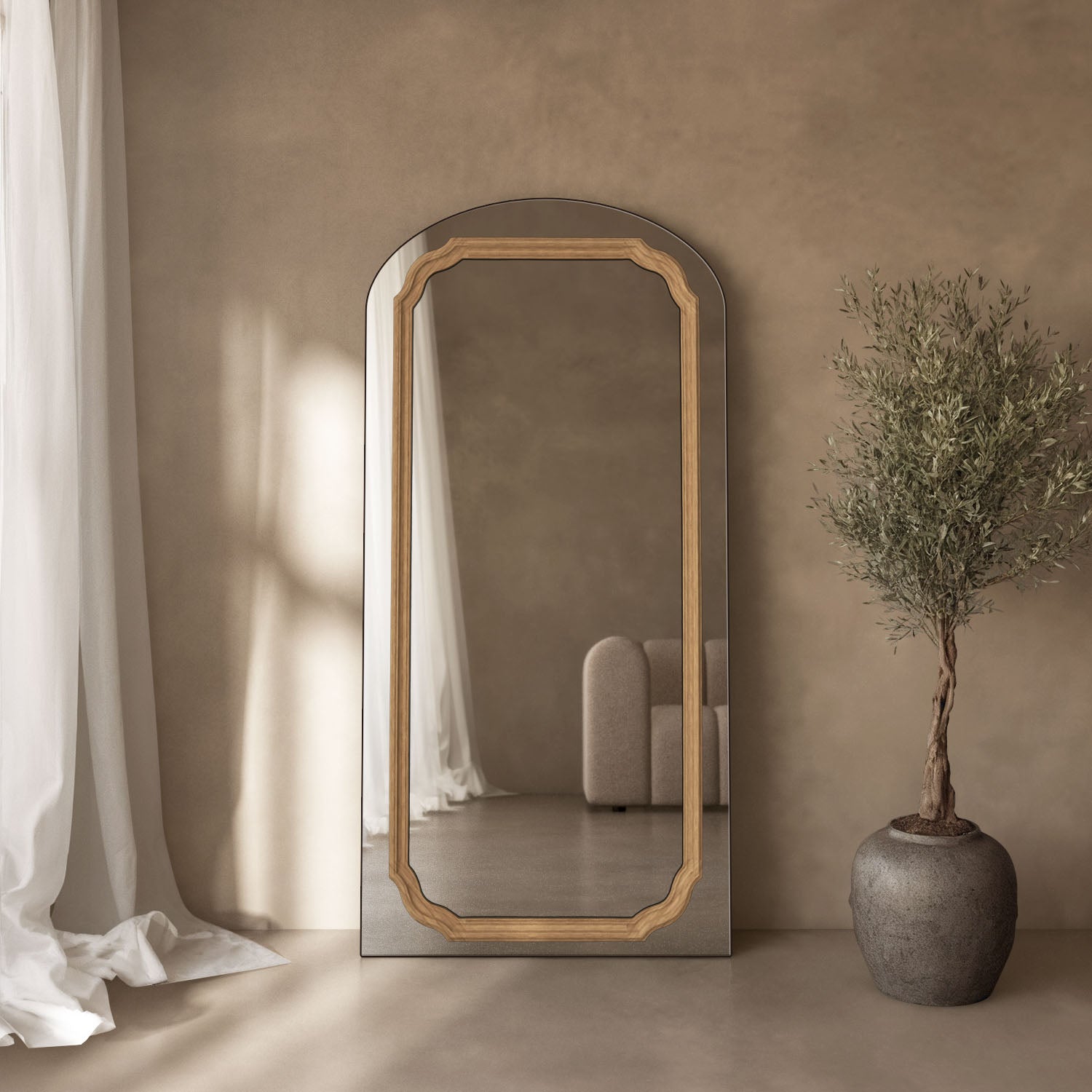 Lumiere Frame Within Arched Full-Length Leaner Mirror
