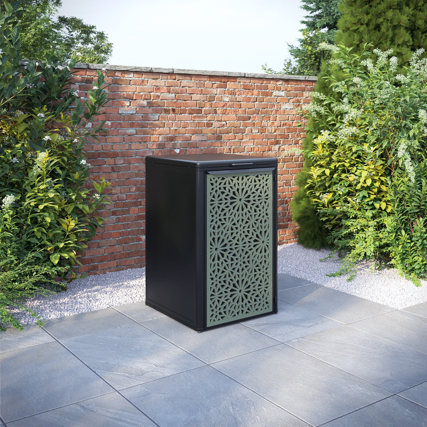 Curva Black 1 Bin Store with Alnara Door Screen