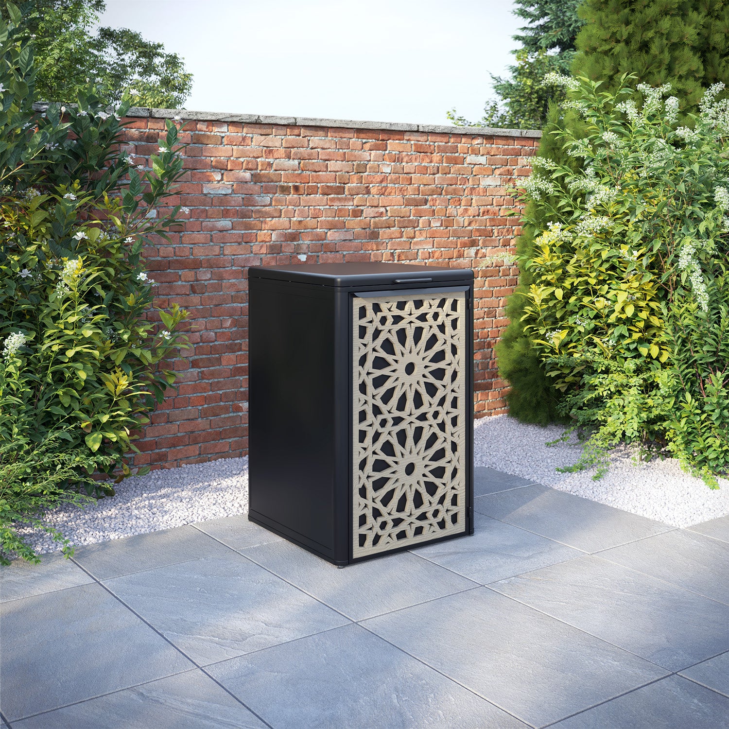 Curva Black 1 Bin Store with Amina Door Screen