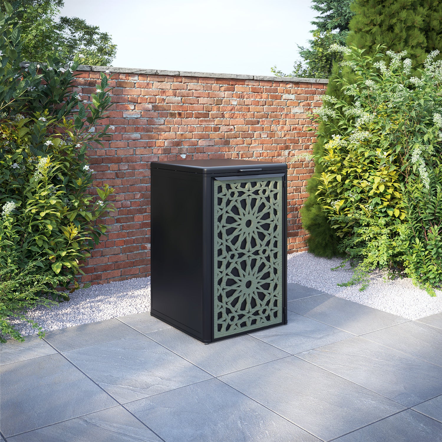 Curva Black 1 Bin Store with Amina Door Screen