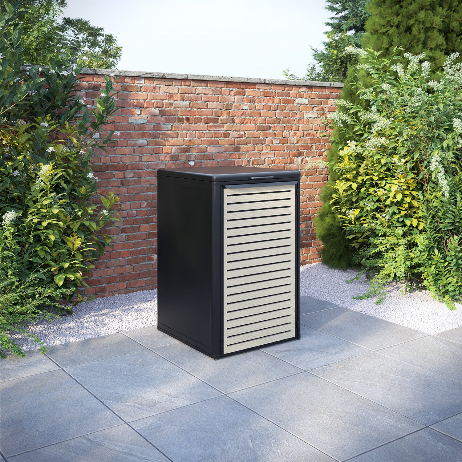 Curva Black 1 Bin Store with Aspen Door Screen