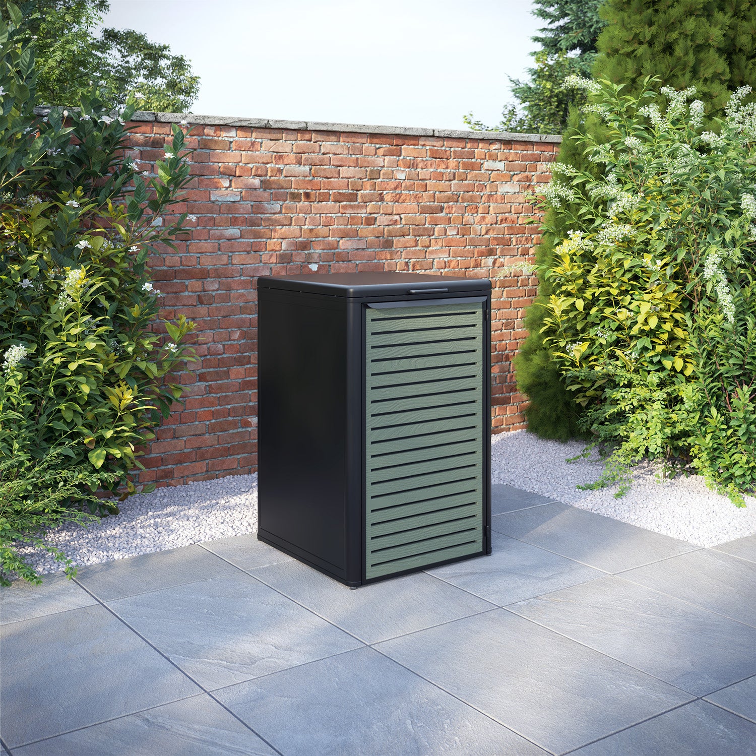 Curva Black 1 Bin Store with Aspen Door Screen