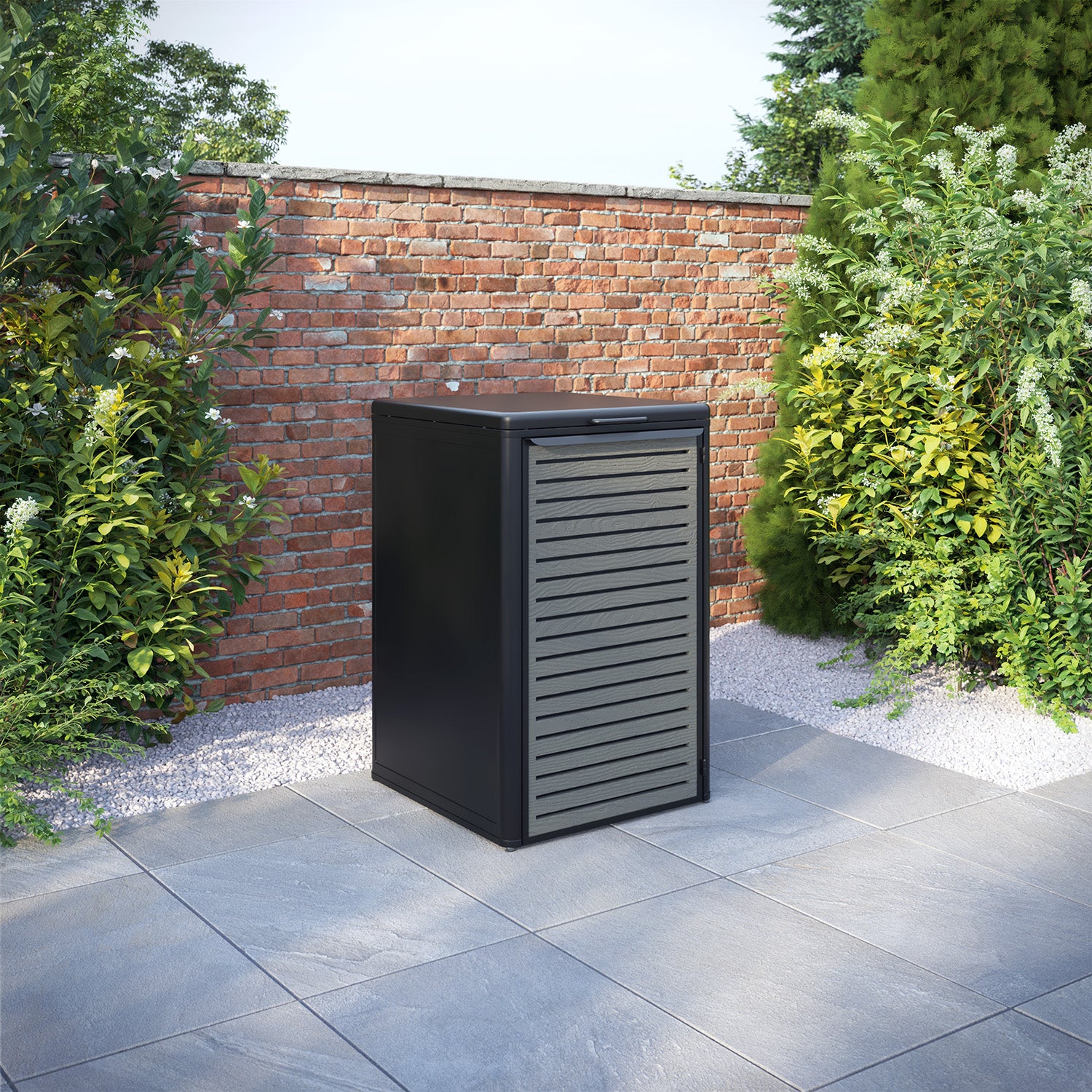 Curva Black 1 Bin Store with Aspen Door Screen