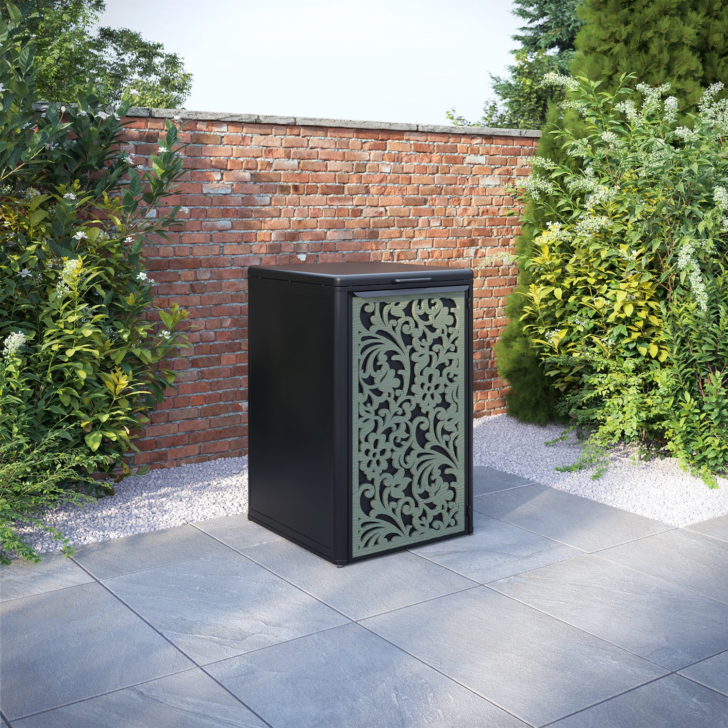 Curva Black 1 Bin Store with Eden Door Screen
