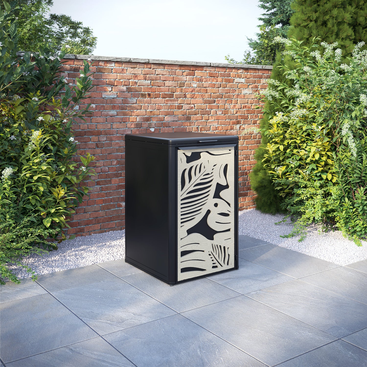 Curva Black 1 Bin Store with Fauna Door Screen