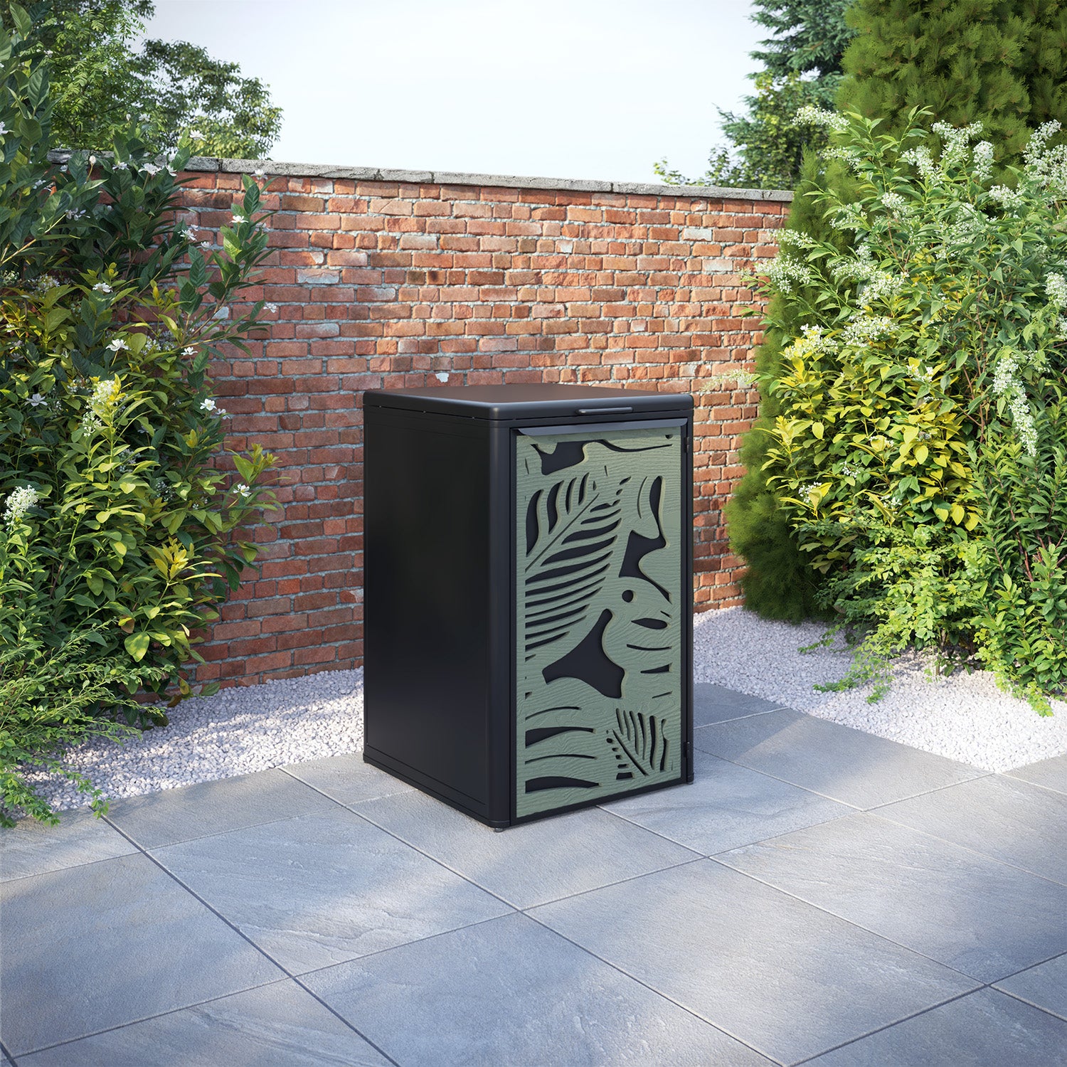 Curva Black 1 Bin Store with Fauna Door Screen