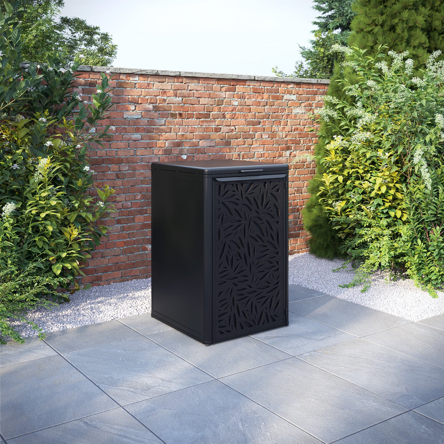 Curva Black 1 Bin Store with Foliage Door Screen