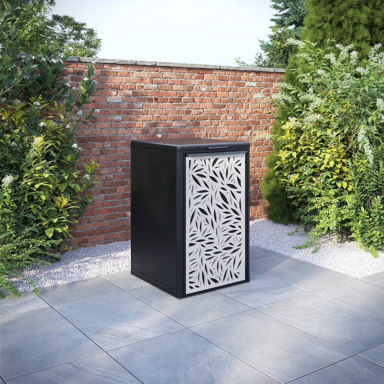 Curva Black 1 Bin Store with Foliage Door Screen