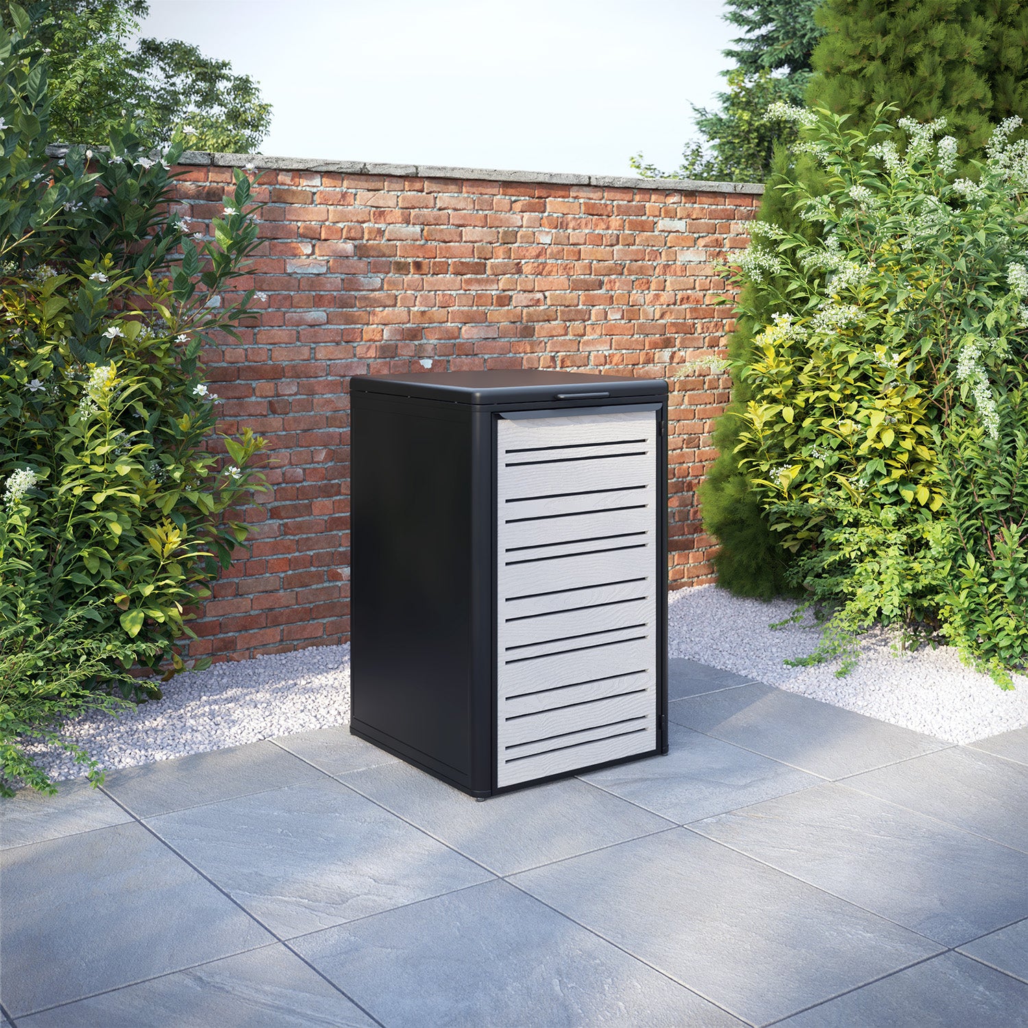 Curva Black 1 Bin Store with Linea Door Screen