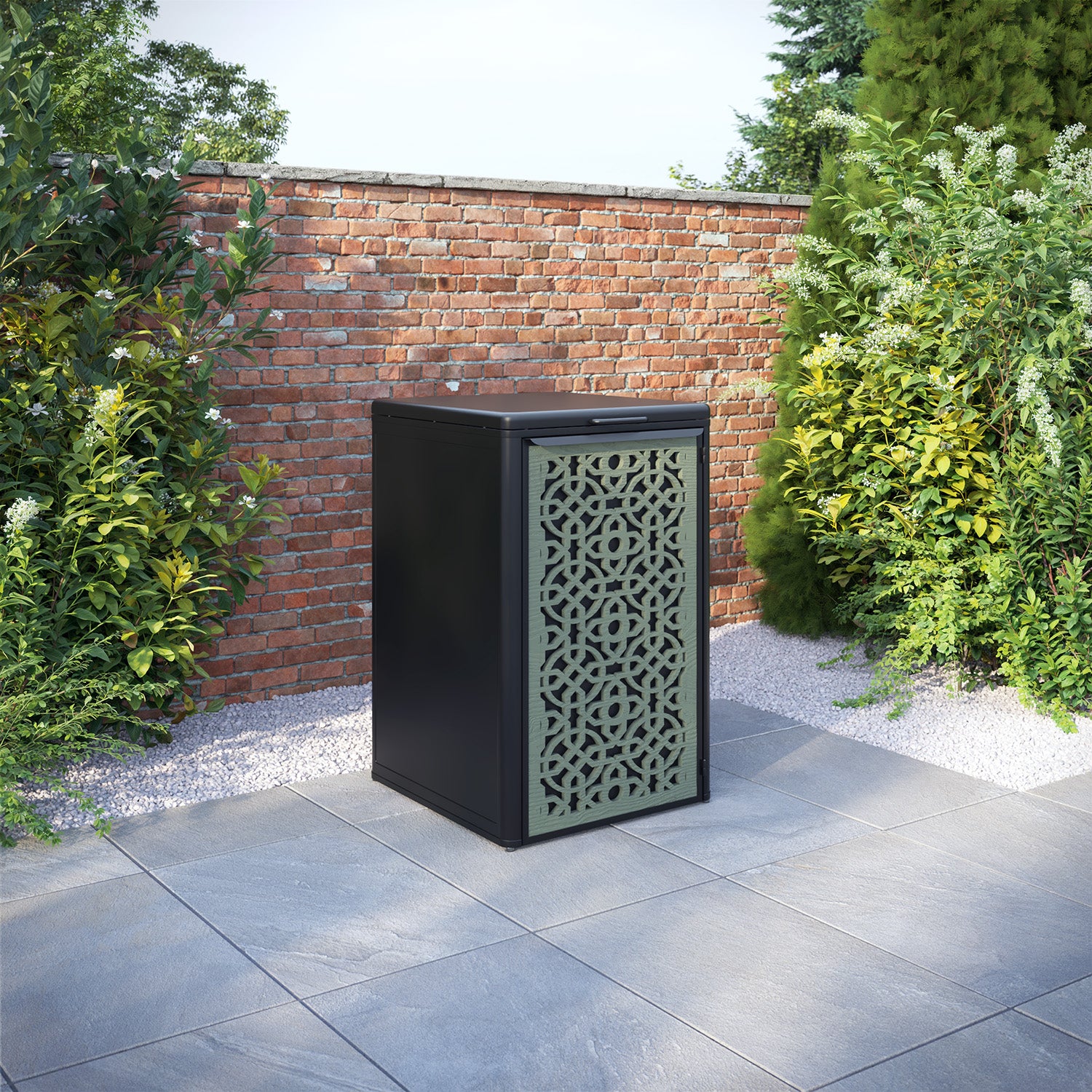 Curva Black 1 Bin Store with Nabila Door Screen