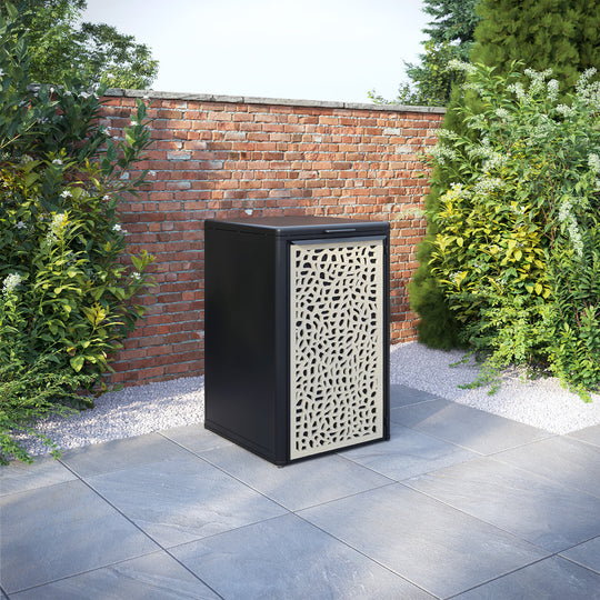 Curva Black 1 Bin Store with Pebble Door Screen