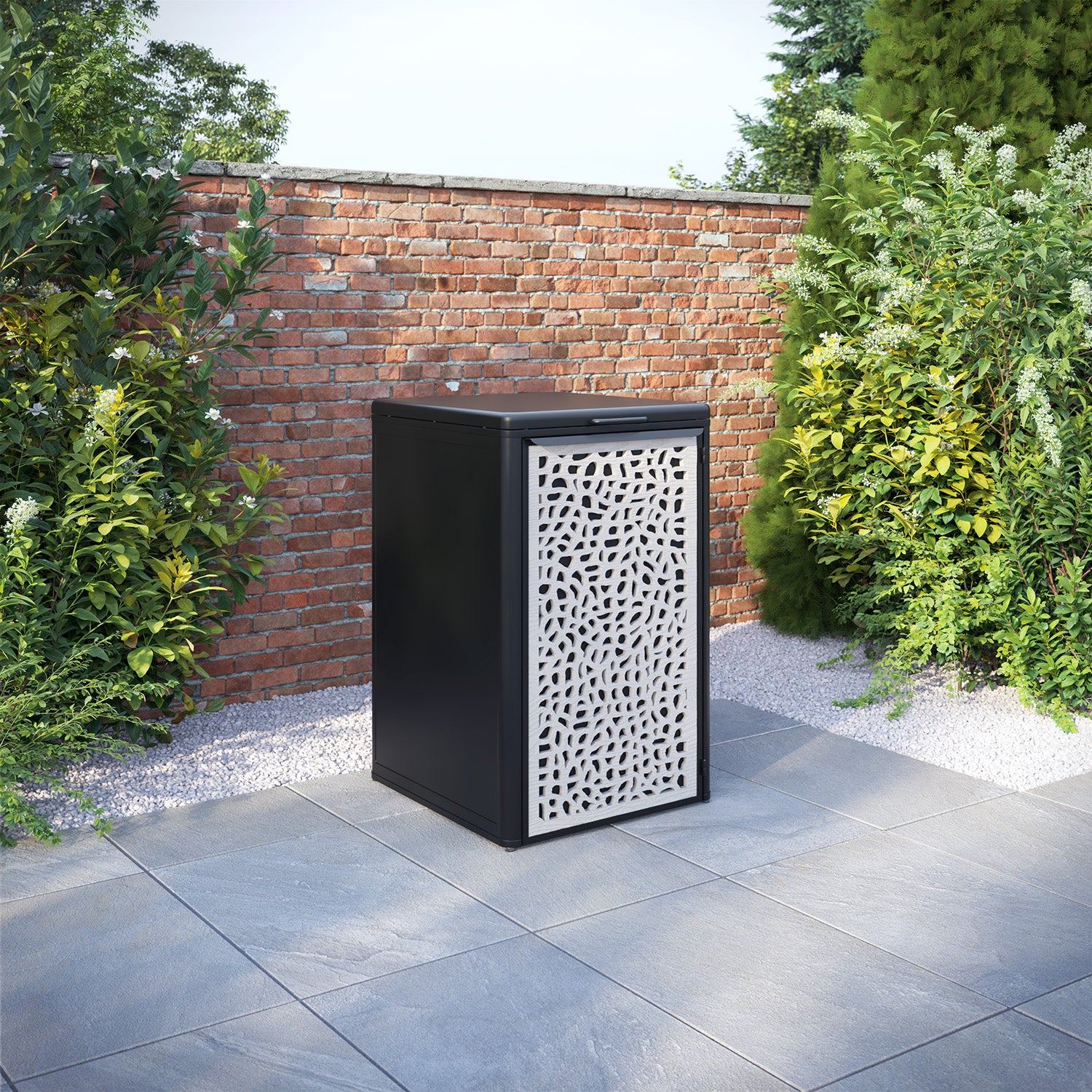 Curva Black 1 Bin Store with Pebble Door Screen