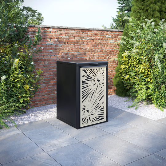 Curva Black 1 Bin Store with Poppy Door Screen