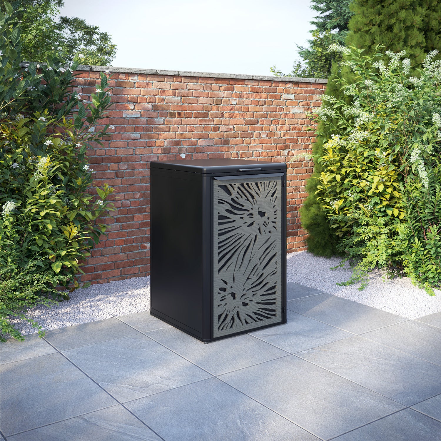 Curva Black 1 Bin Store with Poppy Door Screen