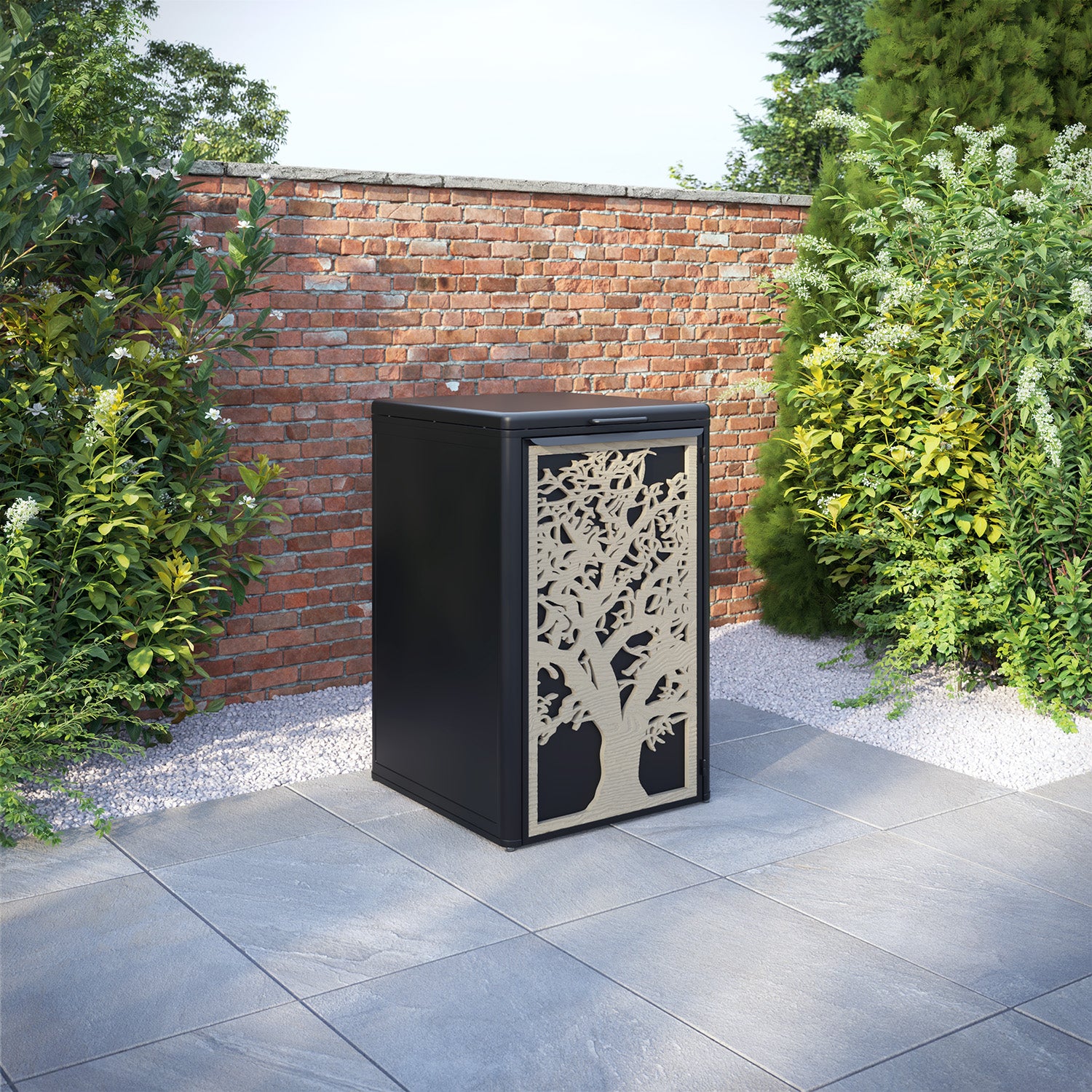 Curva Black 1 Bin Store with Sherwood Door Screen